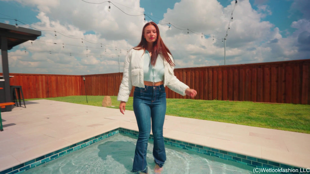 Danielle Goes for a Swim in Winter Clothes