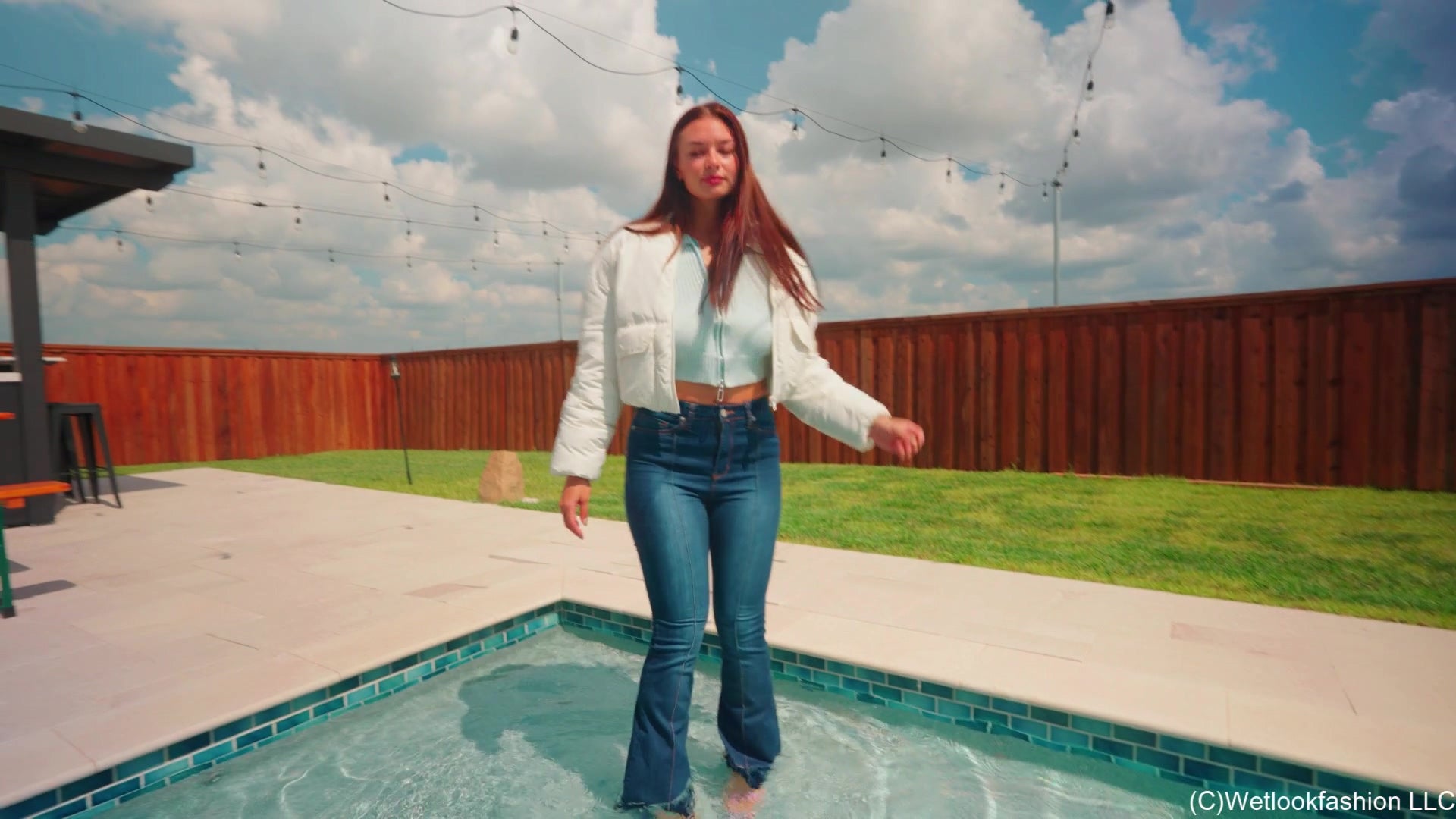 Danielle Goes for a Swim in Winter Clothes