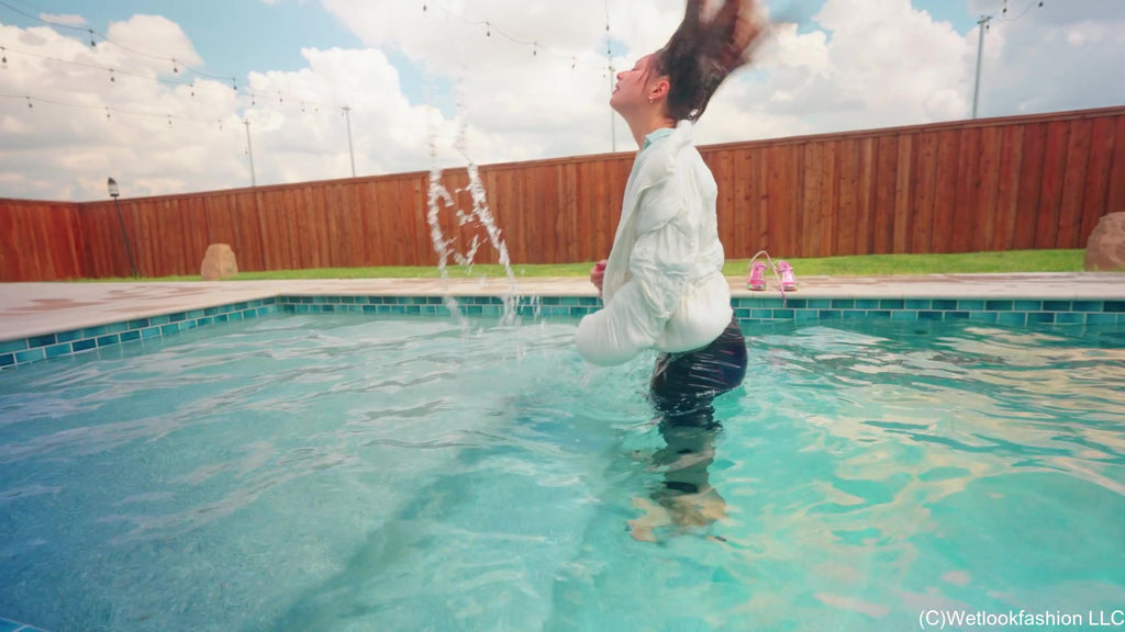 Danielle Goes for a Swim in Winter Clothes