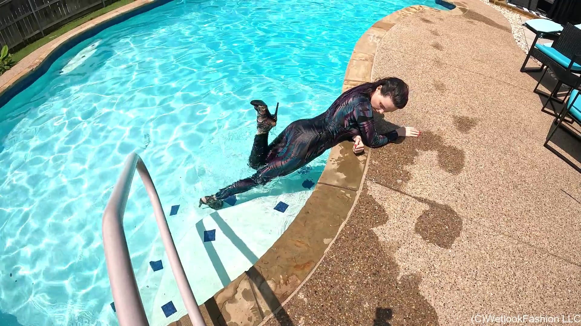 Petra Swims in a Velvet Jumpsuit
