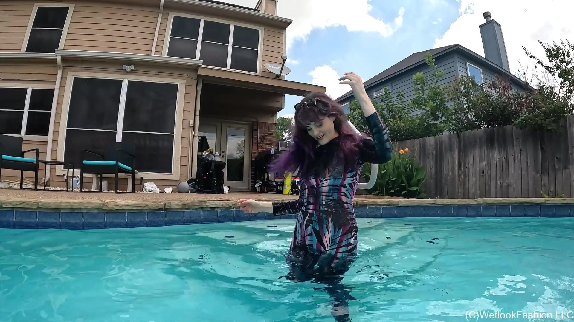 Petra Swims in a Velvet Jumpsuit