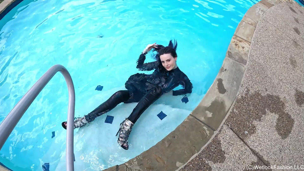 Petra Swims in a Velvet Jumpsuit