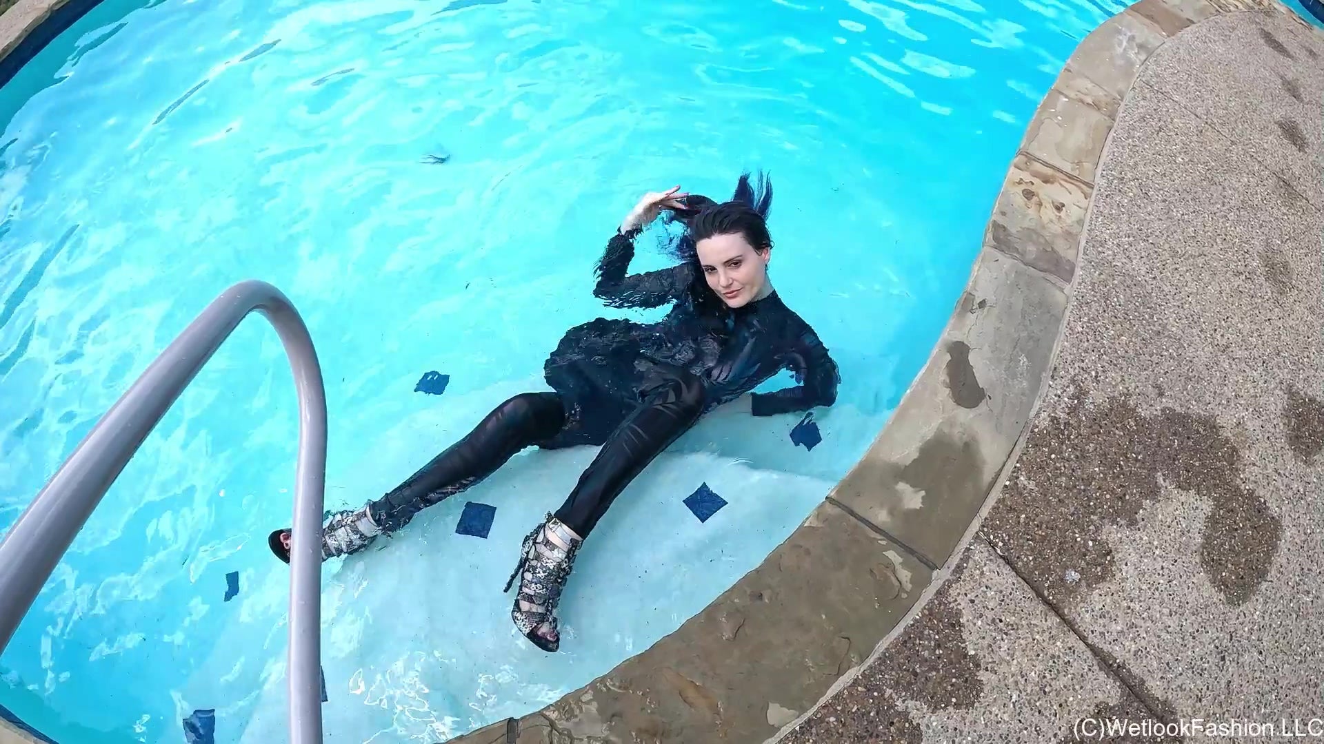 Petra Swims in a Velvet Jumpsuit