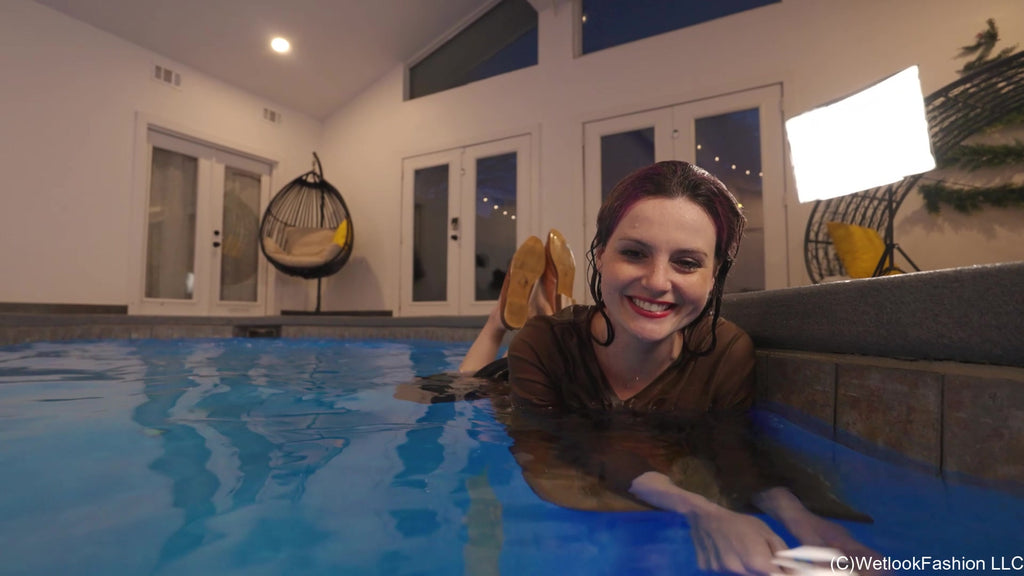 Petra Swims with You Wearing a Long Skirt and a Brown Top