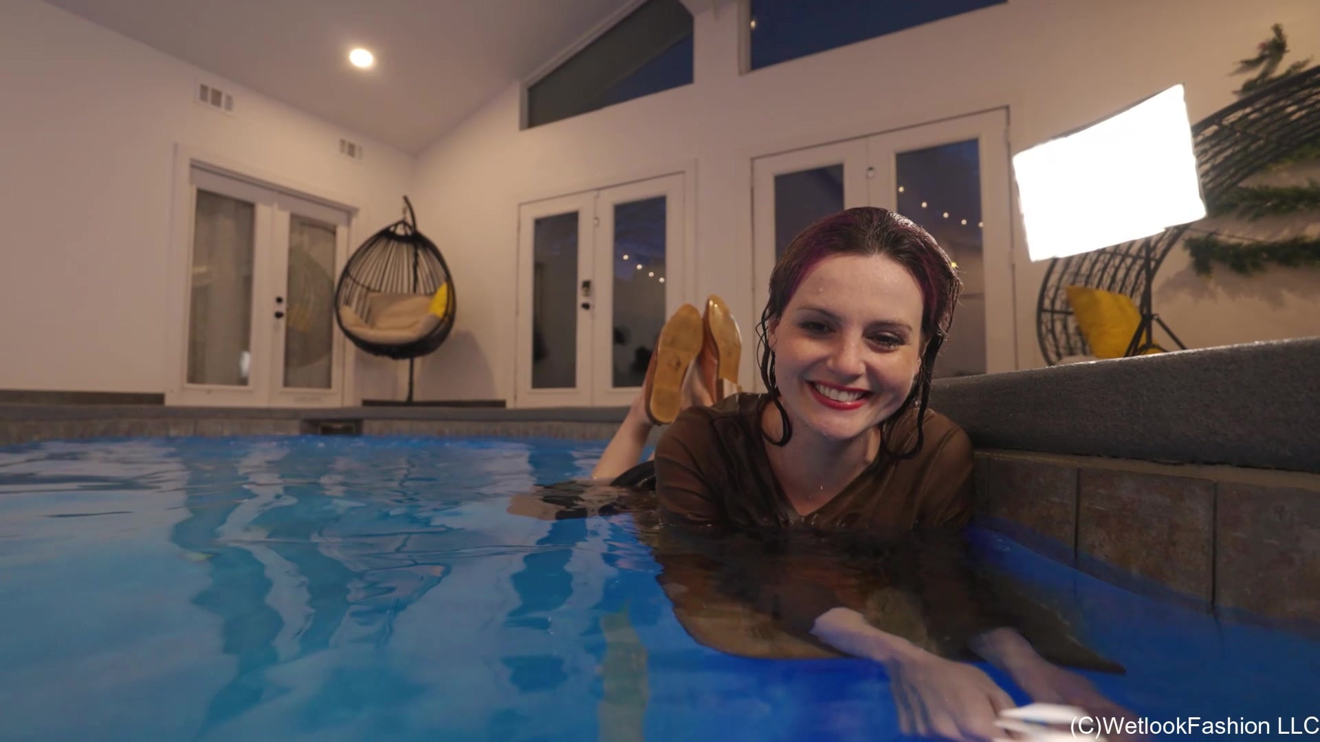 Petra Swims with You Wearing a Long Skirt and a Brown Top