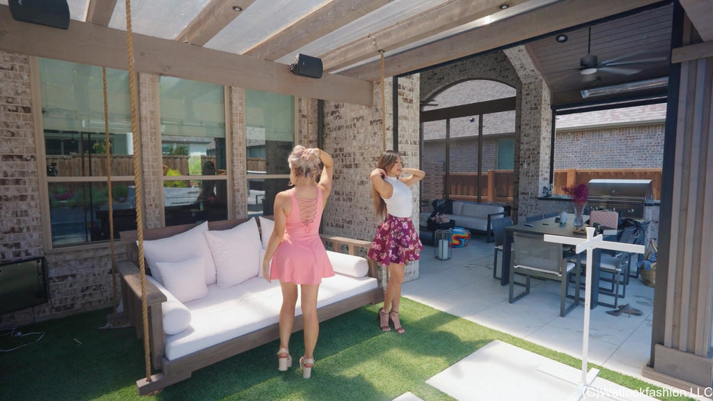 Pool Time with Casey and Christie Wearing Skirt Outfits