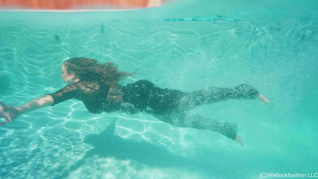 Presley Rocks the Pool in a Hot Leather Outfit