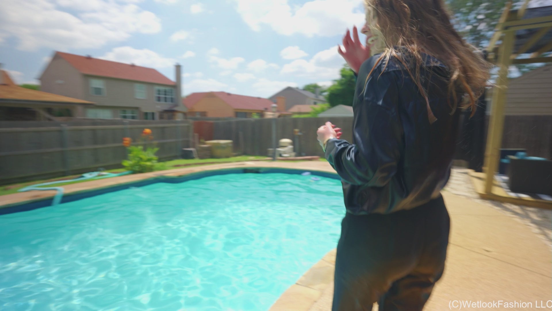 Angel, Petra, Hannah and Joy Have a Wet Business Meeting