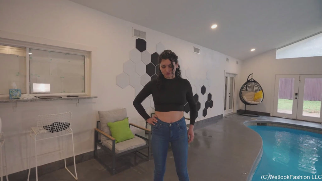 Bella-Seductive Swim in Jeans and Crop Top