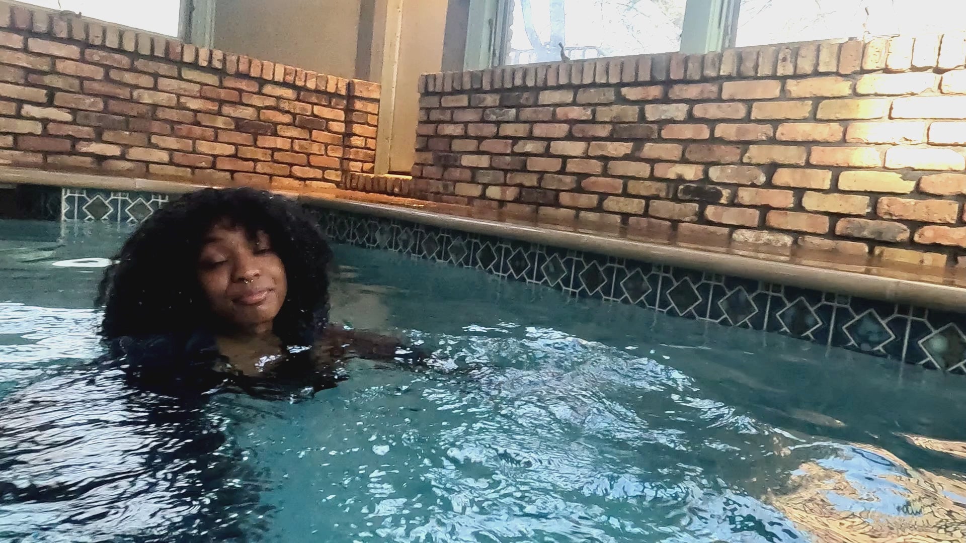 Denim Swim with Rose