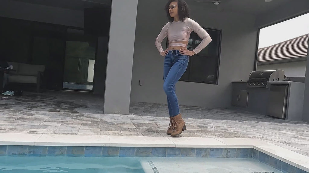 Natalie Swims in Jeans