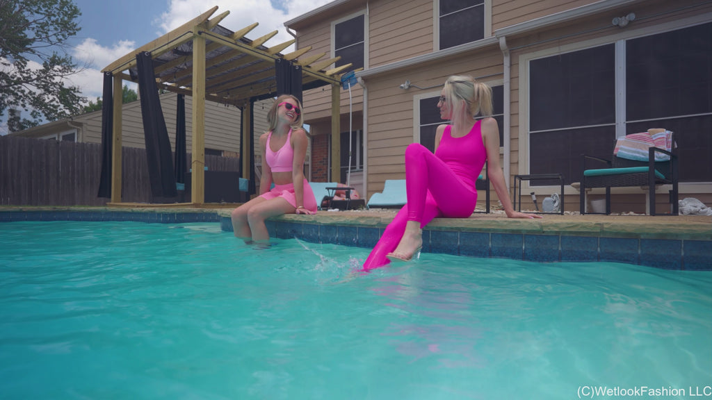 Joy and Hannah Are Wet Team Pink