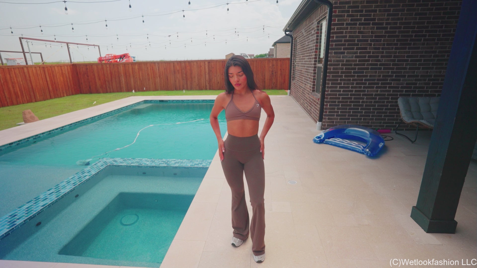 Jolissa's First Fully Clothed Swim Wearing Yoga Gear