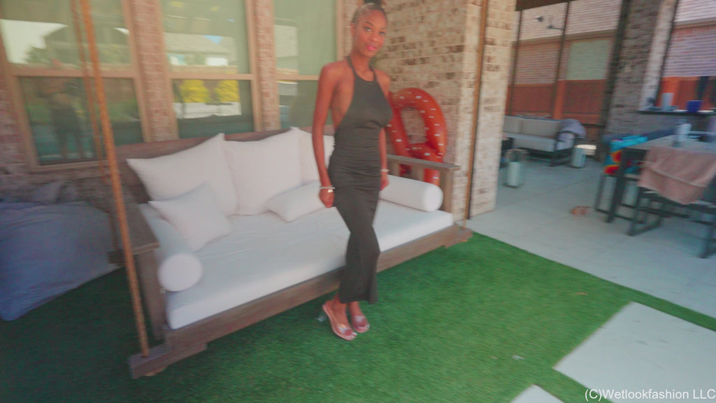 Amy Goes for a Swim in Her Night Out Dress