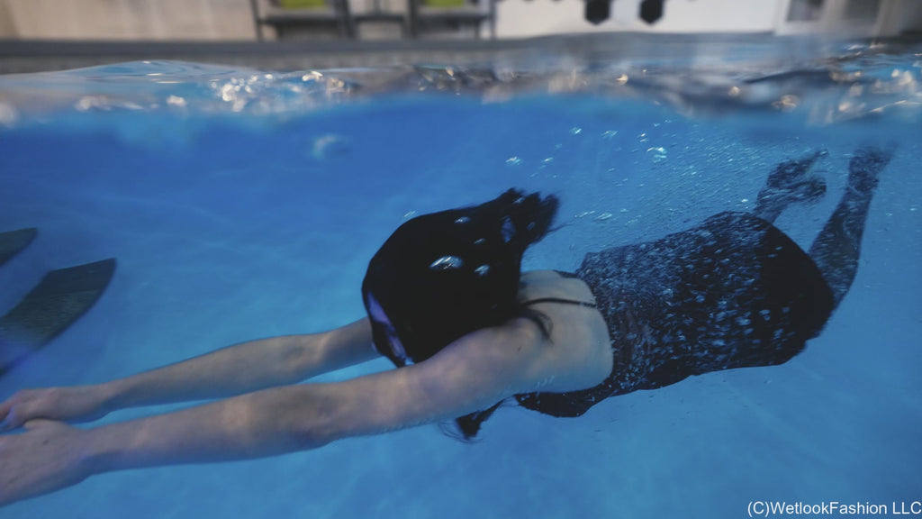 Bella Goes for a Swim in a Mini Dress and Tights