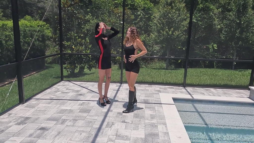 Kilo and Nathalia Swim in Clubbing Outfits