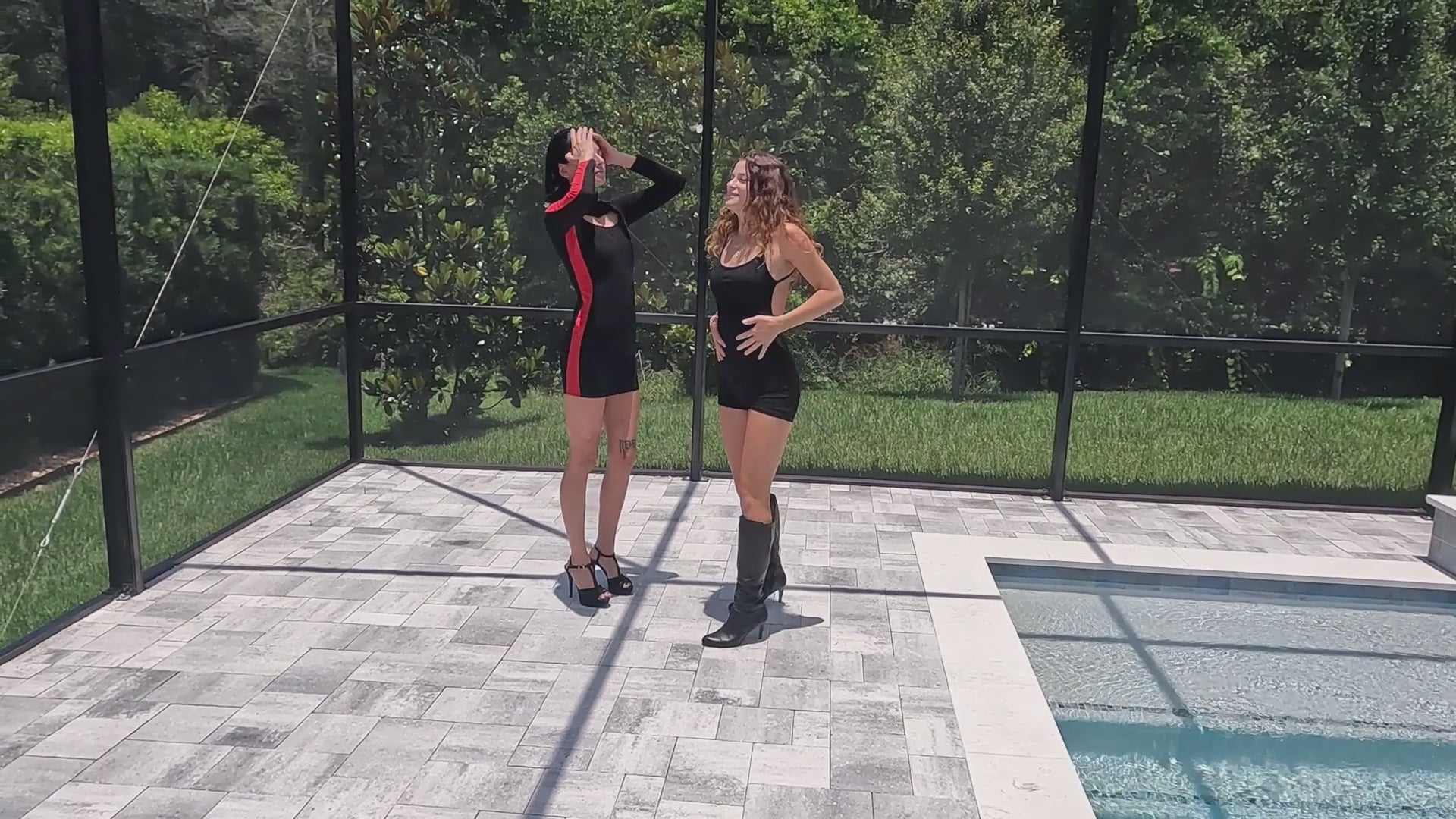 Kilo and Nathalia Swim in Clubbing Outfits