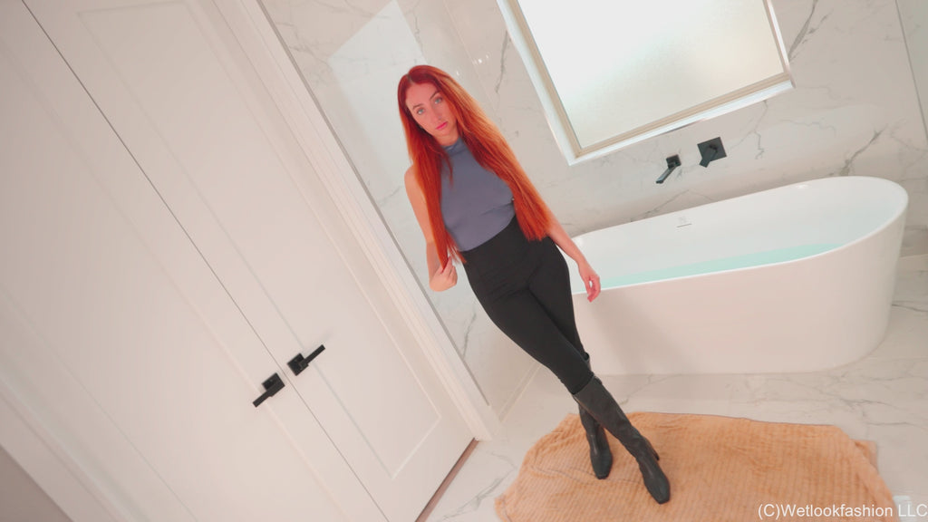 Emma Takes a Shower and a Bath Wearing a Casual Outfit