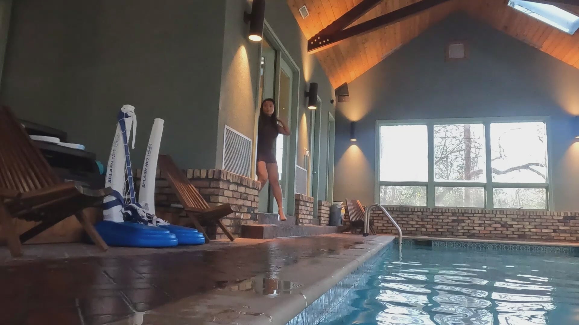 Reyna Jumps in the Pool in Her Clubbing Outfit