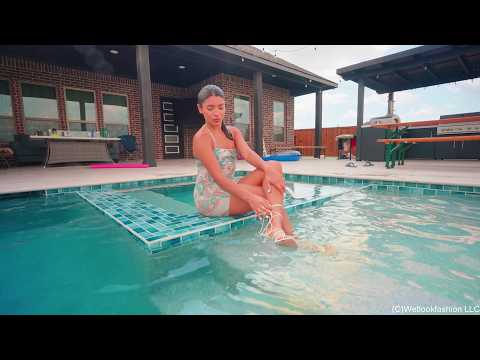 Jolissa Takes a Dip in the Pool Wearing a Hot Mini Dress