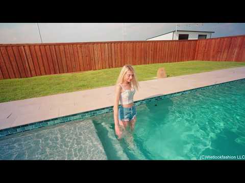 Amber Soaks Her Favourite Jean Shorts in the Pool