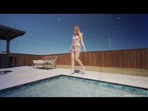 Bella Rose Gets Wet in Skin Colored Sparkle Dress