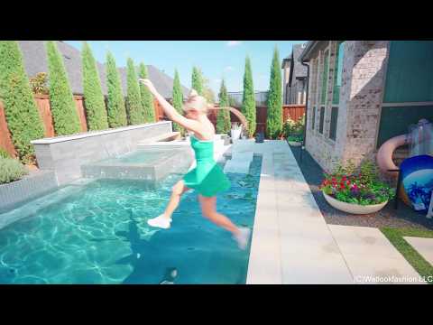 Casey Gets Wet in a Green Mini Dress