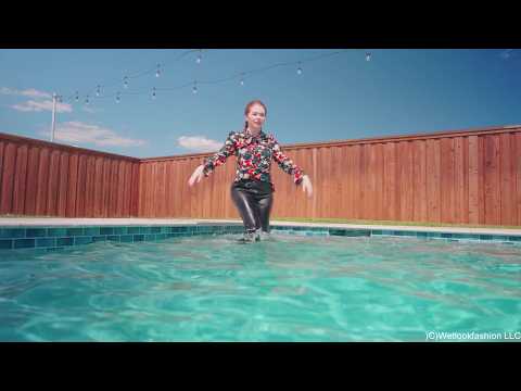 Casey Takes a Pool Dip in a Business Outfit
