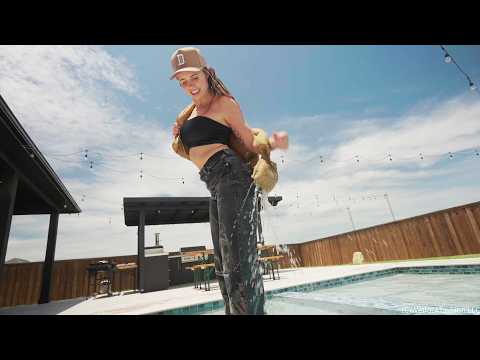 Joy Goes for a Swim in a Casual Jeans Outfit