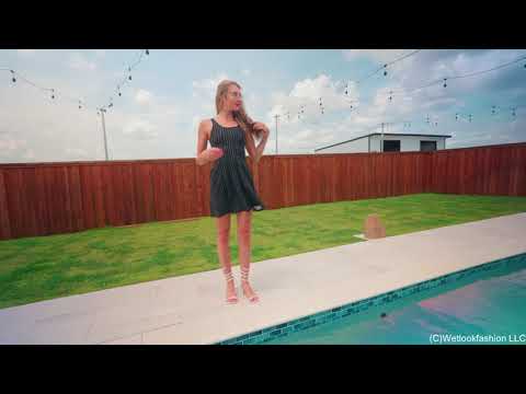 Lila Soaks Her Black Dress in the Pool