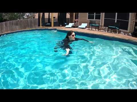 Petra Swims in a Velvet Jumpsuit