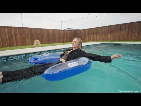 Brinley Gets Wet in All Black Denim