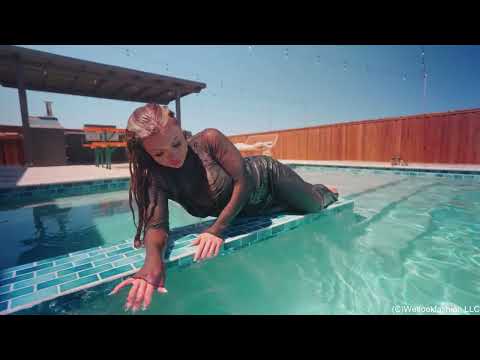 Presley Rocks the Pool in a Hot Leather Outfit