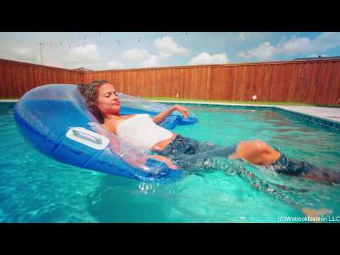 Jasmine Goes for a Swim in Jeans, a White Top and Heels