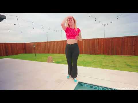 Jessica Has a Blast in the Pool Wearing a Yoga Outfit