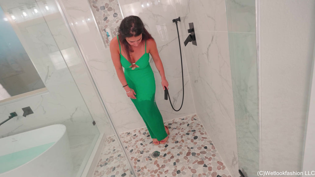 Reina Takes a Shower and a Bath in a Maxidress
