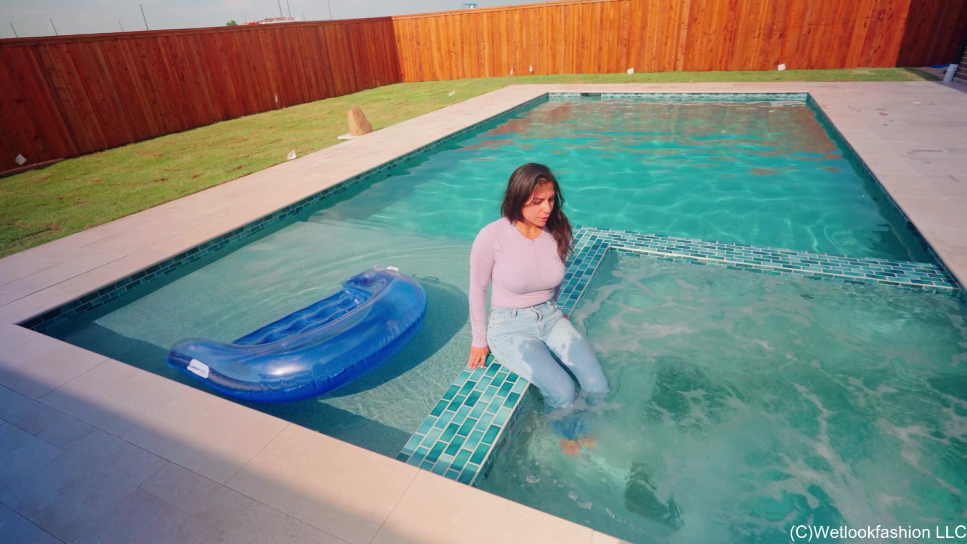 Reina Takes Her First Ever Fully-Clothed Swim Wearing Jeans