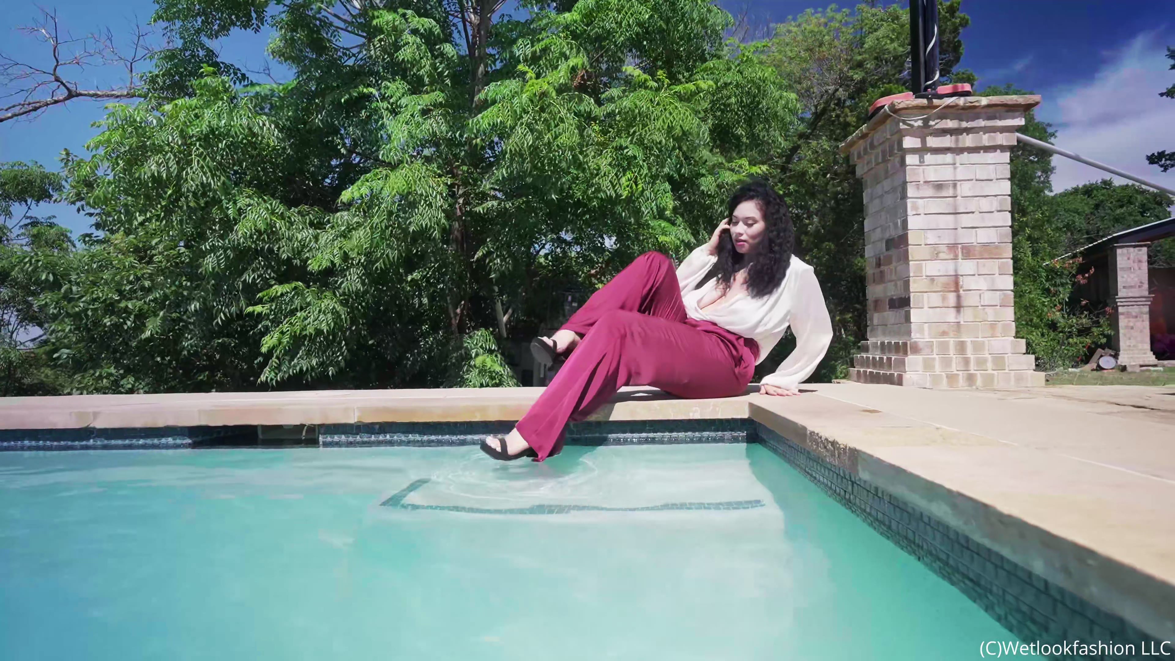 Rosalyn Gets Wet in Satin with a View