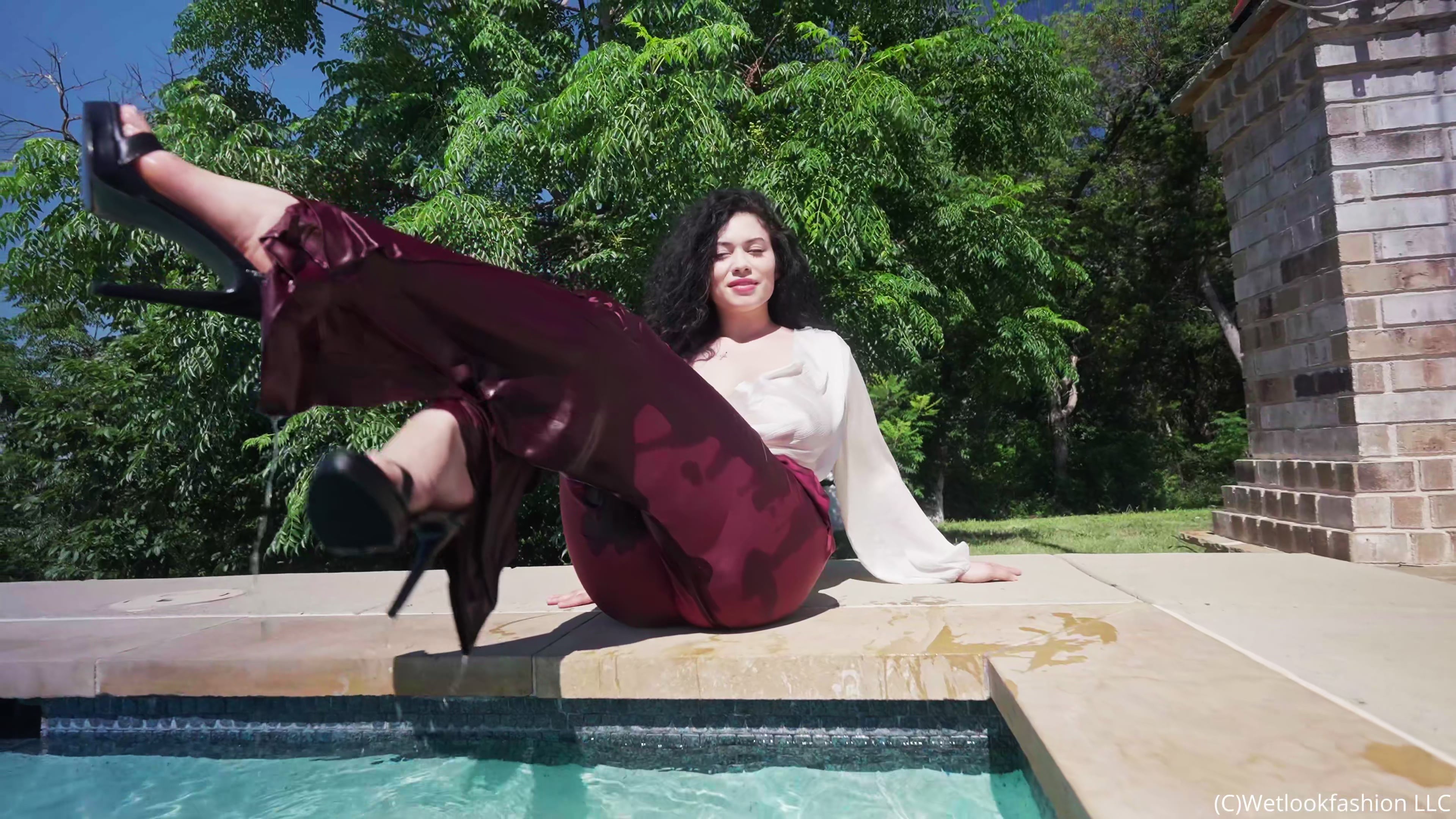 Rosalyn Gets Wet in Satin with a View