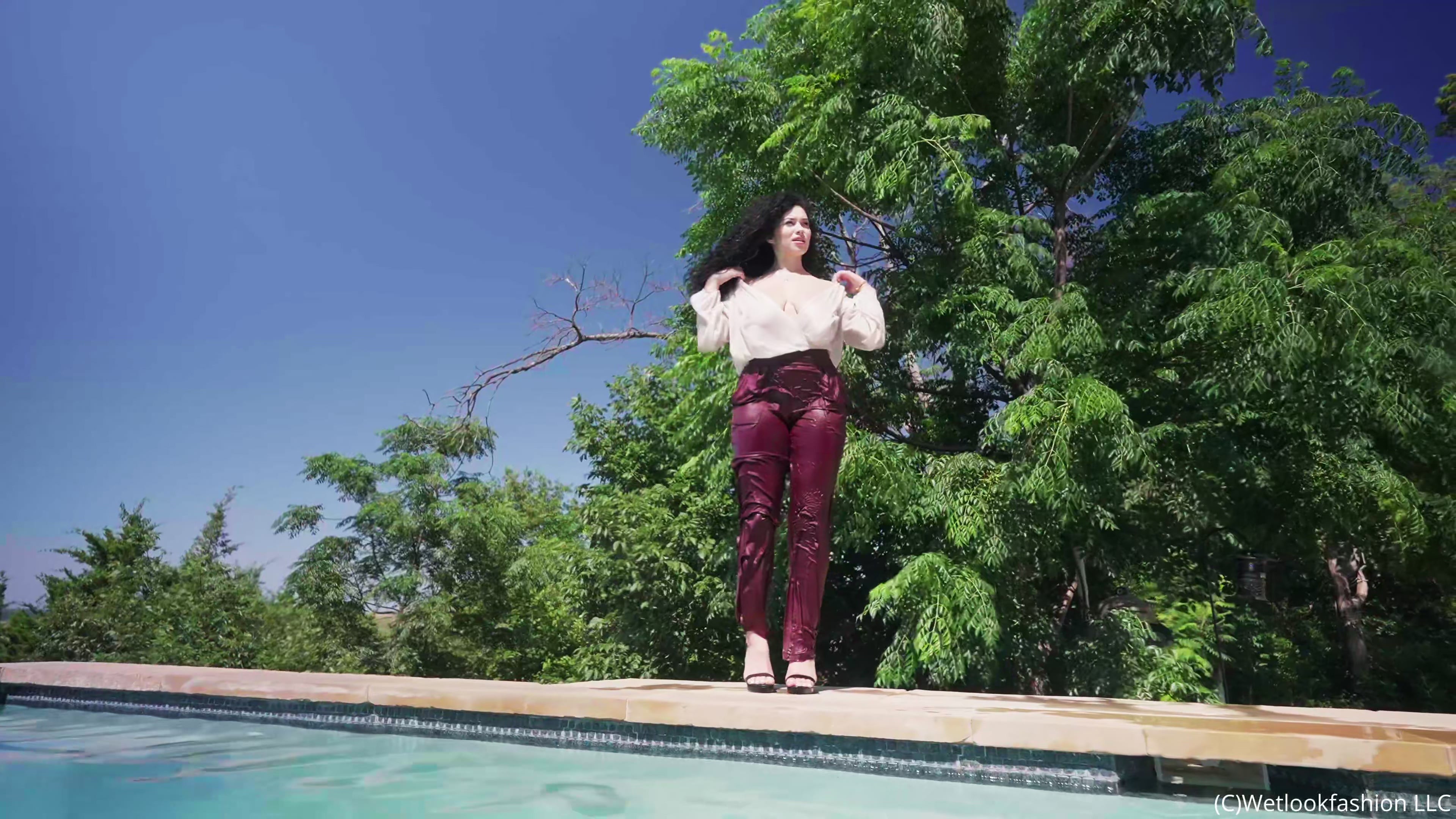 Rosalyn Gets Wet in Satin with a View