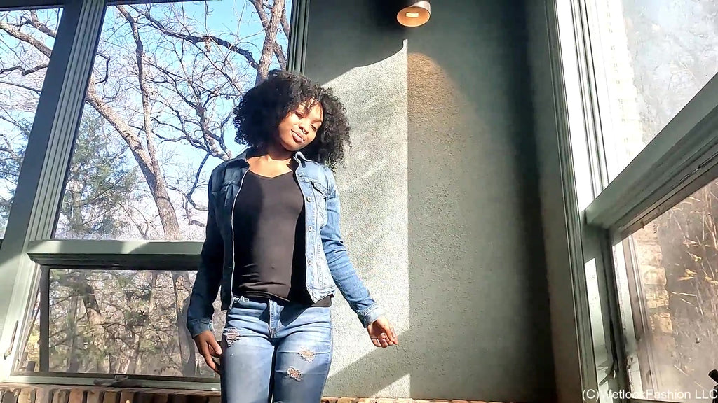 Denim Swim with Rose