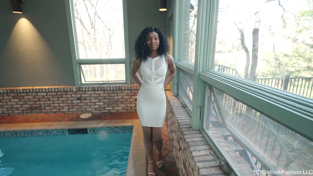 Rose in a Hot Wet White Dress
