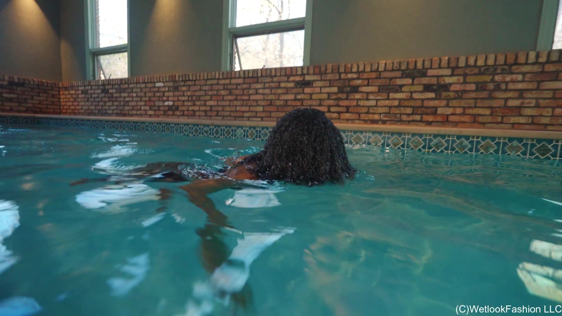 Rose Soaks Her Faux Leather Outfit in the Pool