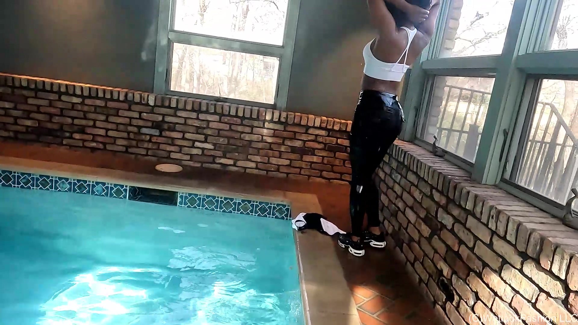 Rose Swims in a Matching Workout Set with a Jacket