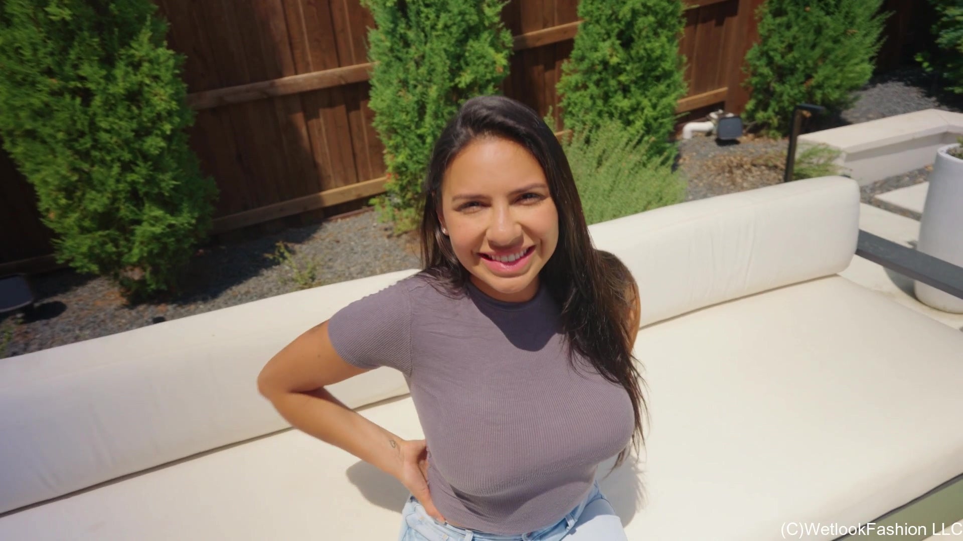 Selina's Swim in a Crop Top and Blue Jeans