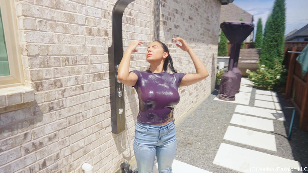 Selina's Swim in a Crop Top and Blue Jeans