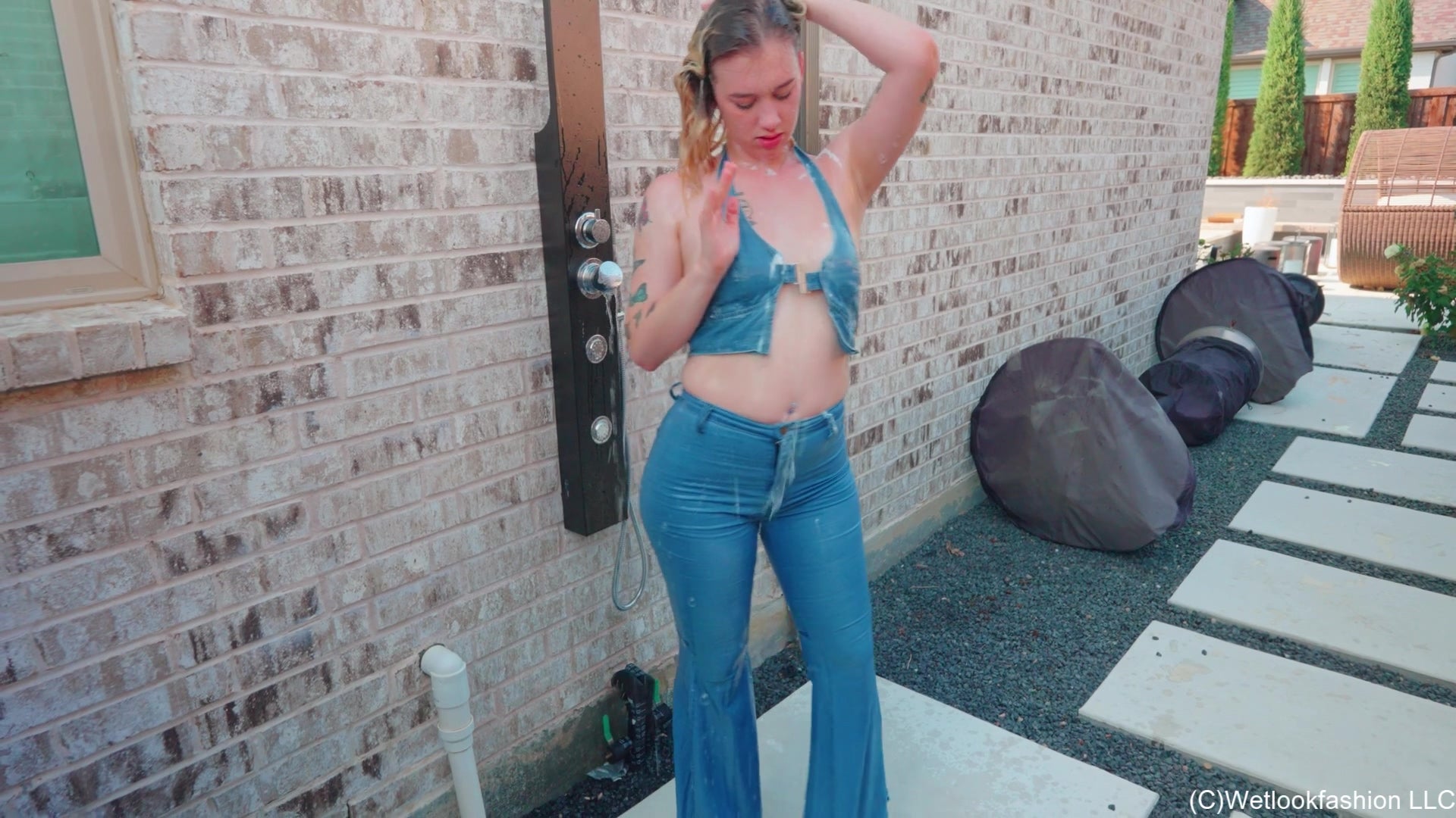 Pool Fun in Denim with Jessica