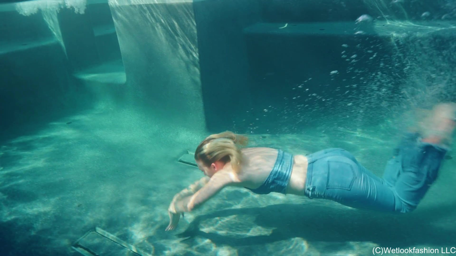 Pool Fun in Denim with Jessica