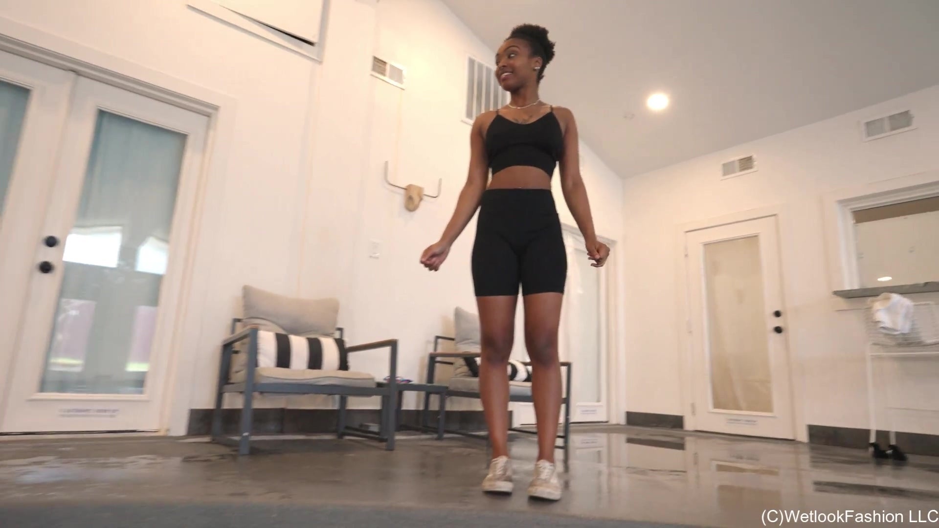 Sporty Rose Wet in Shorts, Top and Dirty Sneakers