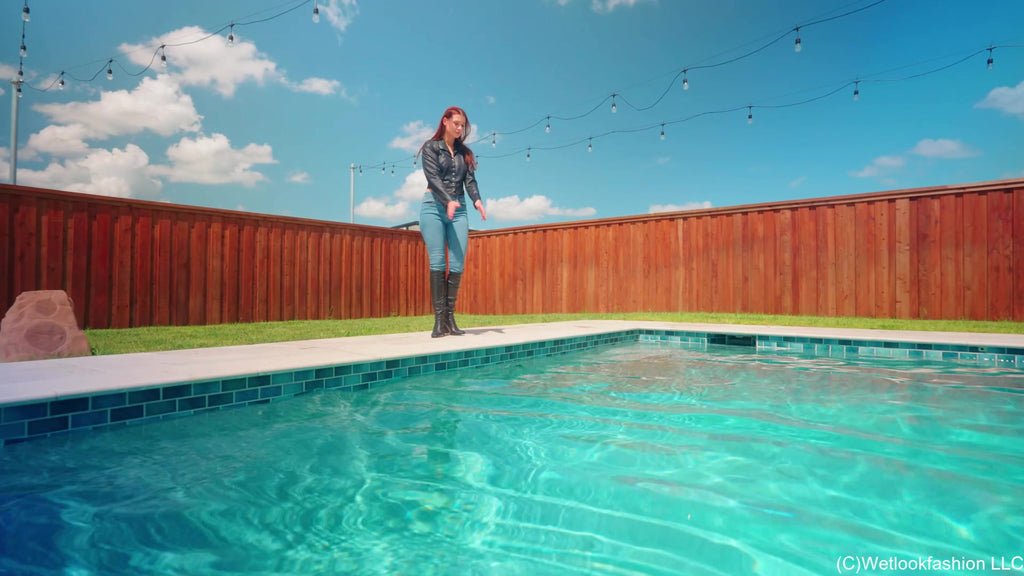 Taylor Swims in Jeans and Boots